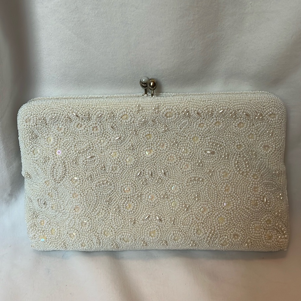 Magid Beaded Bridal Clutch